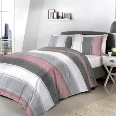 Immagine di Fusion Betley Easy Care Set copripiumino in policotone, per letto king size, colore: rosa