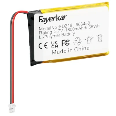 Immagine di Fayerkar Batteria ai polimeri di litio 3,7 V 1800 mAh 963450 ricaricabile Lipo con connettore JST per VXI blu Parrott conferma la polarità del dispositivo e prima dell&#039;acquisto