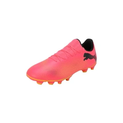 Immagine di Puma Future 7 PLAY FG/AG Scarpe da calcetto con tacchetti, Uomo, Taglia: 42.5, Sunset glow/black/sun stream Sintetico / tessuto