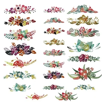 Immagine di Woohome 24 Pz Toppa Termoadesiva Fiori Patch di Trasferimento Calore Carta Transfer per Tessuti Toppe a T Shirt Jeans Zaini Abito Decorazione Artistica Fai Da Te
