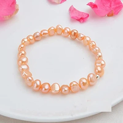 Immagine di LOKILOKI Bracciali E Braccialetti con Perle Barocche d&#039;Acqua Dolce Naturali Vere Donne Regalo Gioielli Perline in Argento Sterling 925