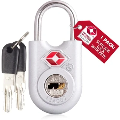 Immagine di OW Travel lucchetto chiave TSA Valigia per Valigie e Bagagli da Viaggio. piccolo con armadietto chiave, palestra. Lucchetti USA Argento 1 pezzo
