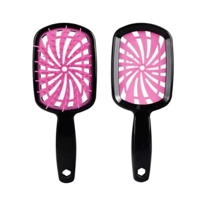 Immagine di FDEETY Spazzola Capelli per Donne Uomini e Bambini Antinodo Bagnati Lisci o Ricci Districante a Spirale（Rosa）