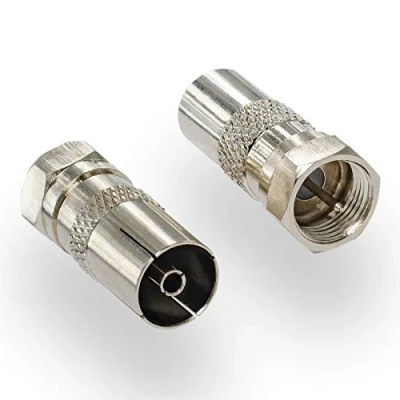 Immagine di HB DIGITAL Adattatore antenna SAT Connettore F satellitare DVB S / S2 maschio a presa IEC Cavo TV C Terrestre Collegamento T2 coassiale femmina