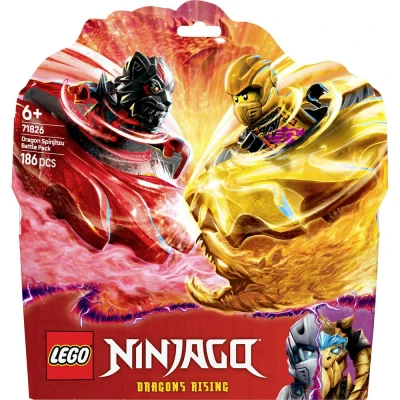 Immagine di LEGO NINJAGO Battle Pack Draghi dello Spinjitzu 2 Trottole Giocattolo, Tempio Costruibile, Elementi di Potere e Minifigure, Giochi per Bambini Bambine da 6 Anni La Rivolta dei 71826