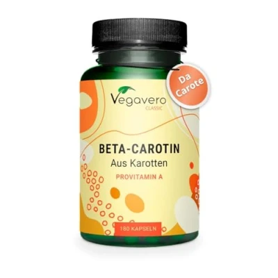 Immagine di Betacarotene per Abbronzatura FORTE 6 Mesi 100% Naturale da Estratto di Carota Beta Carotene con Vitamina A 1167 mcg Senza Additivi Artificiali Acceleratore Vegan