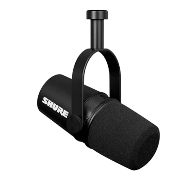Immagine di Shure MV7X XLR Podcast Microfono per podcasting, registrazione, streaming dal vivo e giochi, uscita cuffie integrata, tecnologia di isolamento della voce, Nero