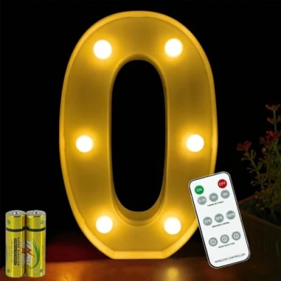 Immagine di HONPHIER® Numero luce 3D con telecomando, lettere, illuminazione per notturna, decorazione compleanno