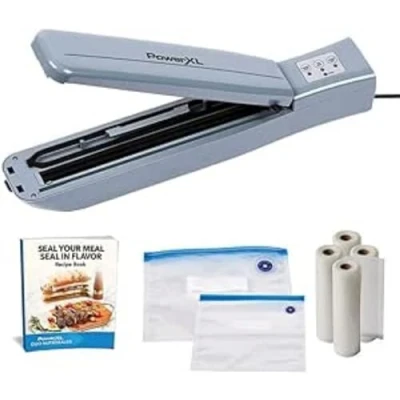 Immagine di Power XL Duo Nutrisealer sottovuoto,Macchina automatica 6 in 1 per alimenti,Cibi e liquidi secchi umidi,Rotolo di sacchetti da 4x6 m incluso (Nutrisealer con sacchetti)