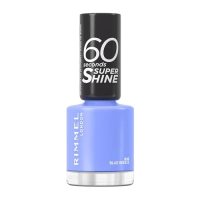 Immagine di Rimmel 60 Seconds Super Shine Smalto, Smalto asciugatura rapida, Colore vibrante, A lunga tenuta, 8 ml, 856 Blue Breeze
