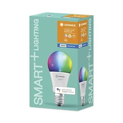 Immagine di Ledvance Lampada Led Smart+ con Tecnologia Bluetooth, Base E27, Colore della Luce Variabile, 2000 6500K, Colori Rgb Modificabili, Sostituisce Lampadine da 60 W, Controllabili Google e Alexa