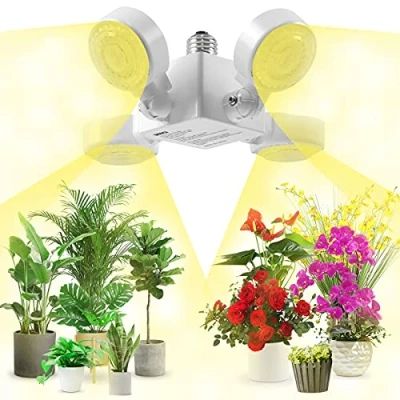 Immagine di SANSI Lampada per piante LED a spettro completo 30W led, lampadina coltivazione pieghevole E27, luce da interno, idroponica, grasse, piantine, verdure