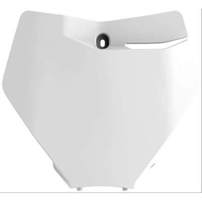 Immagine di POLISPORT 8666400008 Tabella portanumero replica OEM realizzata in plastica lucida resistente e durevole compatibile con le moto KTM colore bianco