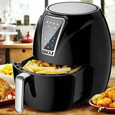 Immagine di Bakaji Friggitrice ad Aria Calda Senza Olio Airfryer Digitale 3,25 Lt Frigge Cuoce Arrostisce in modo Naturale e Salutare Potenza 1300W con Timer Regolazione Temperatura