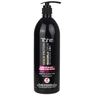 Immagine di Tahe Gold Protein Maschera per capelli 3 in 1 colorati o con meche (1000 ml)