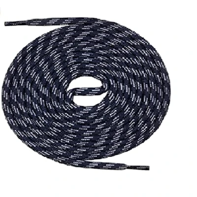 Immagine di Mount Swiss©, lacci arrotolati per trekking e scarpe da lavoro, extra resistenti agli strappi, diametro 5 mm, lunghezza 70  220 cm, in poliestere, Blu (Dunkelblau/Grau M2), 180 cm