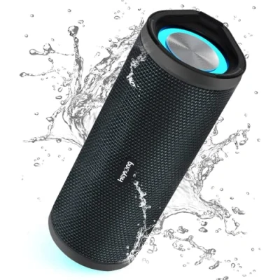 Immagine di HEYSONG Cassa Bluetooth Portatile Potente, Altoparlante Con Impermeabile IPX7, Suono Stereo e Bassi Potenti, 40H di Autonomia, Luce LED,Carta TF, Speaker Wireless 5.0 Da Esterno