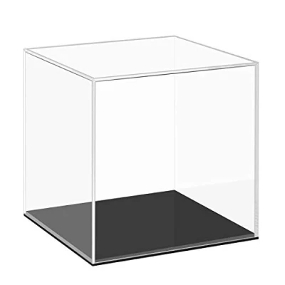 Immagine di Cliselda Vetrina in Acrilico Trasparente con Base Nera, Nessun assemblaggio richiesto, Protezione Antipolvere Scatola per Action Figure Giocattolo da Collezione (10x10x10cm)