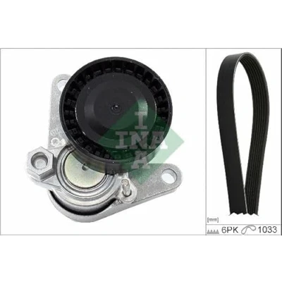 Immagine di INA 529 0367 10 Kit cinghie Poly V Controllare corsa libera generatore ed ev. sostituire VOLKSWAGEN: Touran II, Passat B8 Variant, Sedan