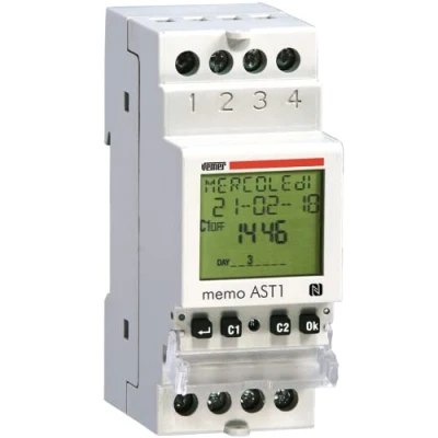 Immagine di VEMER VE344800 MEMO AST1 Interruttore Crepuscolare Astronomico, Timer con Programmazione tra Tramonto e Alba, Interfaccia NFC Smartphone APP dedicata, Bianco