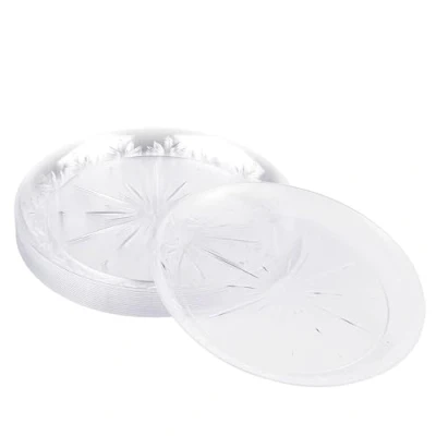 Immagine di Matana 20 Piatti in Plastica Rigida Trasparente, 25cm Eleganti, Resistenti e Riutilizzabili Matrimoni, Compleanni, Natale, Barbecue, Picnic, Feste