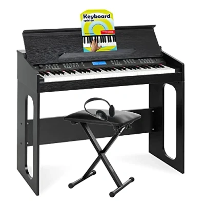 Immagine di FunKey DP 61 III tastiera con tasti design come pianoforte digitale panchetta cuffie Set