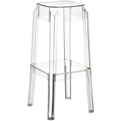 Immagine di CLP Sgabello Outdoor Fox in Polipropilene I Bar Resistente Stabile E Leggero (2 kg) Fisso, Colore:Trasparente