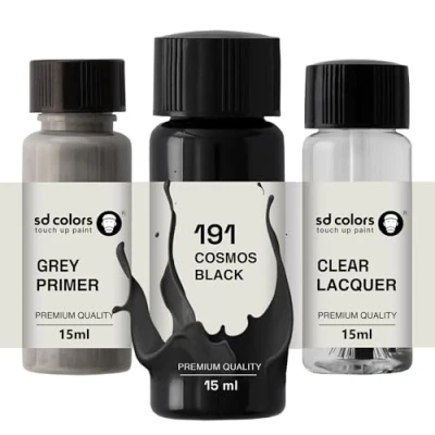 Immagine di SD COLORS COSMOS BLACK 191/9191 New Touch Up Paint 15 ML RIPARAZIONE SCRATCH CHIP PENNELLO COLORE CODICE NERO (VERNICI+PRIMER+LACQUER)