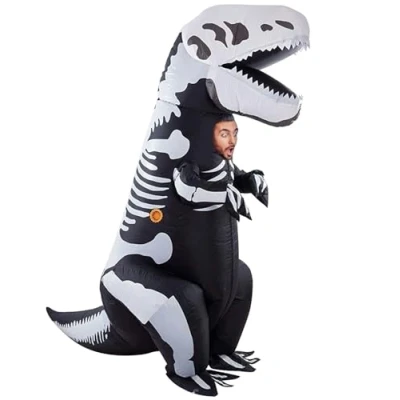 Immagine di AirSuit® Travestimento gonfiabile da scheletro T Rex Costume insolito per adulti Realizzato in poliestere altamente resistente piacevole indossare Sistema di gonfiaggio incluso