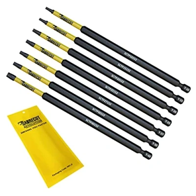 Immagine di 7 x SabreCut SCRK152TXTP 152mm TP a prova di manomissione T10 T15 T20 T25 T27 T30 T40 Set punte per cacciavite impatto magnetico sicurezza compatibile con Dewalt Milwaukee Bosch Makita e altro