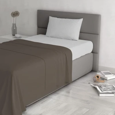 Immagine di TRENDY CHIC Completo letto 100% Cotone made in Italy, Piazza e Mezza, Marrone