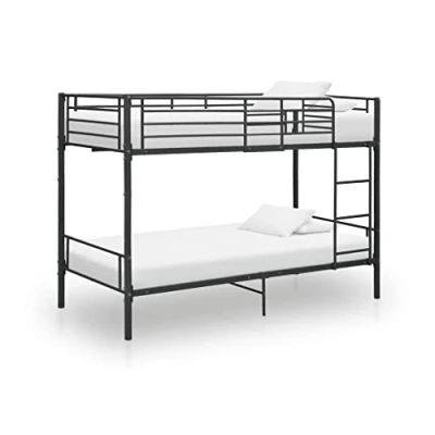 Immagine di vidaXL Letto a Castello Nero in Metallo 90x200 cm