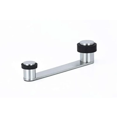 Immagine di EVI Herrajes Fermaporta con Fermo girevole Fermaporte per Porte fino a 100 mm Gomma Nera Acciaio Inox Finitura Opaca Compresi utensile, vite + tassello di fissaggio Mod. I 253