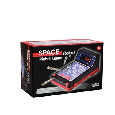 Immagine di I TOTAL® Pinball Space Galaxy. Game flipper spazio e macchine. Gioco per bambini adulti display vintage retrò, 25 x 16 x11 cm