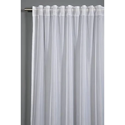 Immagine di GARDINIA Tenda con Occhielli Nascosti e Nastro Integrato, Voile Uni, Traslucido trasparente, Bianco, 450 x 175 cm