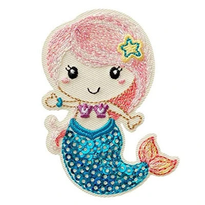 Immagine di Mono Quick 10432 Toppa termoadesiva con paillettes a forma di sirena,