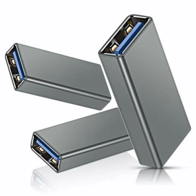 Immagine di BASESAILOR Adattatore USB 3.0 Femmina A 3Pezzi,Accoppiatore Tipo Per il Collegamento di Due Cavo Maschio,Connettore Prolunga