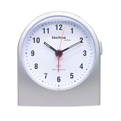 Immagine di Techno Line WT 753 Radiocontrollato Sveglia Argento Tempi di allarme 1 Fluorescente lancetta Timer tempo