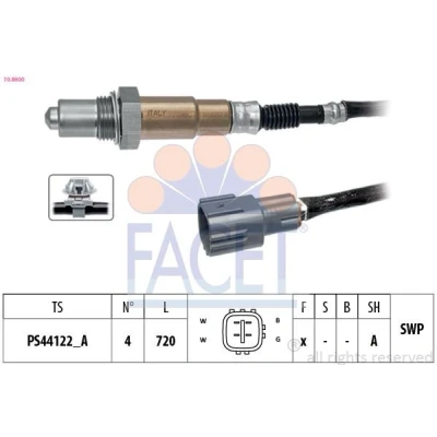 Immagine di FACET 10.8600 Sonda lambda con materiale di fissaggio riscaldato, planare, Filettatura prelubrificata