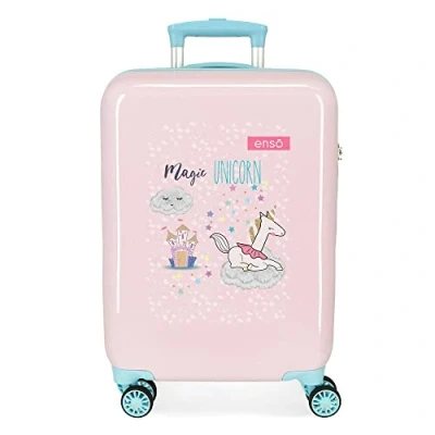 Immagine di Enso Magic Unicorn Valigia da cabina rosa 38 x 55 20 cm Rigida ABS Chiusura a combinazione laterale 34 L 2 kg 4 ruote doppie equipaggiamento mano
