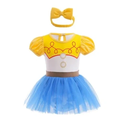 Immagine di Lito Angels Vestito Costume da Principessa Jessie Body Tutina con Fascia per Bimba Taglia 9 12 mesi (Etichetta in Tessuto 80)