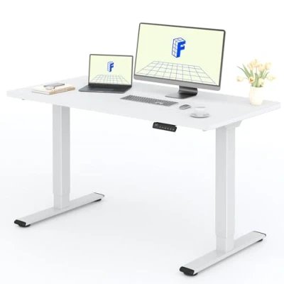 Immagine di FLEXISPOT EF1+140 * 80cm Certificato FSC Scrivania Regolabile in Altezza Elettrica Motorizzata Standing Desk,Pannello di controllo con memoria a 2 Livelli (Bianco+Bianco)