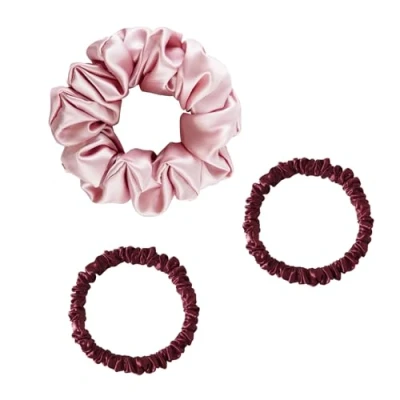 Immagine di townssilk Elastici per capelli, 100% pura seta di gelso, 22 momme, adatti ai lussuosi, elastici, confezione da 3 combinazioni