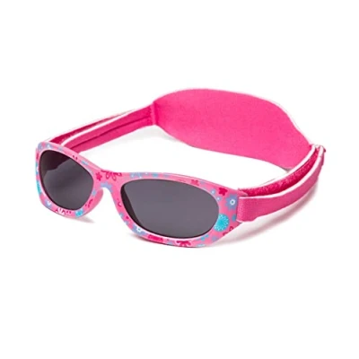 Immagine di Kiddus Occhiali Da sole Baby per Neonata, Bambino, Ragazza e 0 Mesi a 2 anni, Protezione solare UV400, fascia in neoprene morbido regolabile, senza BPA, 08 Fiori Fucsia, 24