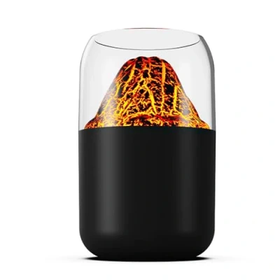 Immagine di Umidificatore Mini, 300ML Diffusore di Oli Essenziali a Volcano con Luce Ambientale Bicolore, Umidificatori Silenzioso da Tavolo per Casa, Camera Letto, Ufficio