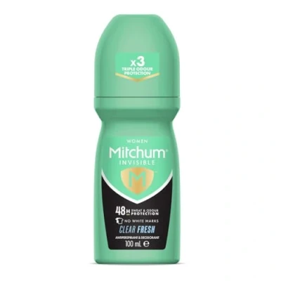Immagine di Mitchum Invisible Women Deodorante roll on con protezione 48 ore e anti traspirante, senza segni bianchi, alcool, trasparente fresco