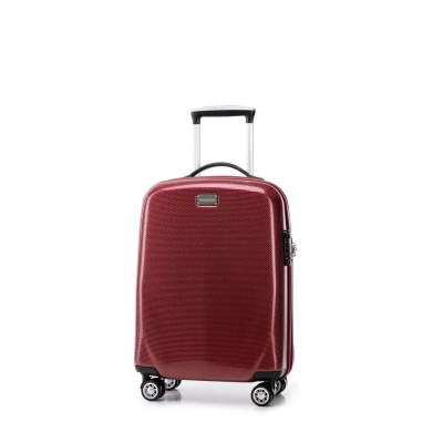 Immagine di WITTCHEN PC Ultra Light Bagaglio a mano Piccola Valigia da viaggio cabina in Policarbonato Quattro ruote doppie Lucchetto TSA Manico alluminio telescopico Taglia S Rosso scuro