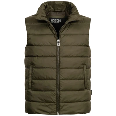 Immagine di Indicode Uomini Gibbon Quilted Vest Gilet trapuntato con collo alla coreana Army S
