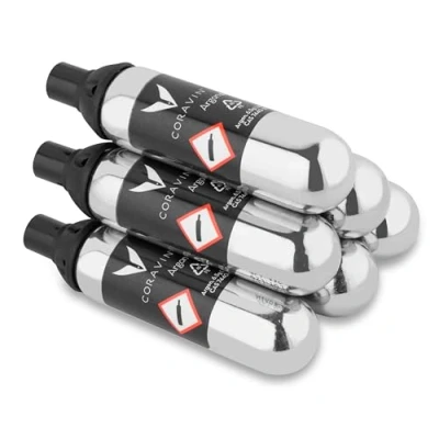 Immagine di Coravin Capsule in Acciaio Inossidabile con Gas Argon da Utilizzare i Sistemi di Conservazione del Vino Capsula Conserva Fino a 15 Bicchieri, Confezione 6