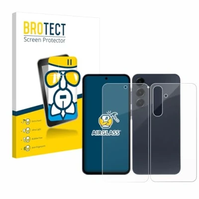 Immagine di brotect Pellicola Protettiva Vetro per Samsung Galaxy A55 5G (Fronte+Retro) Protezione Schermo [Durezza Estrema 9H, Chiaro]